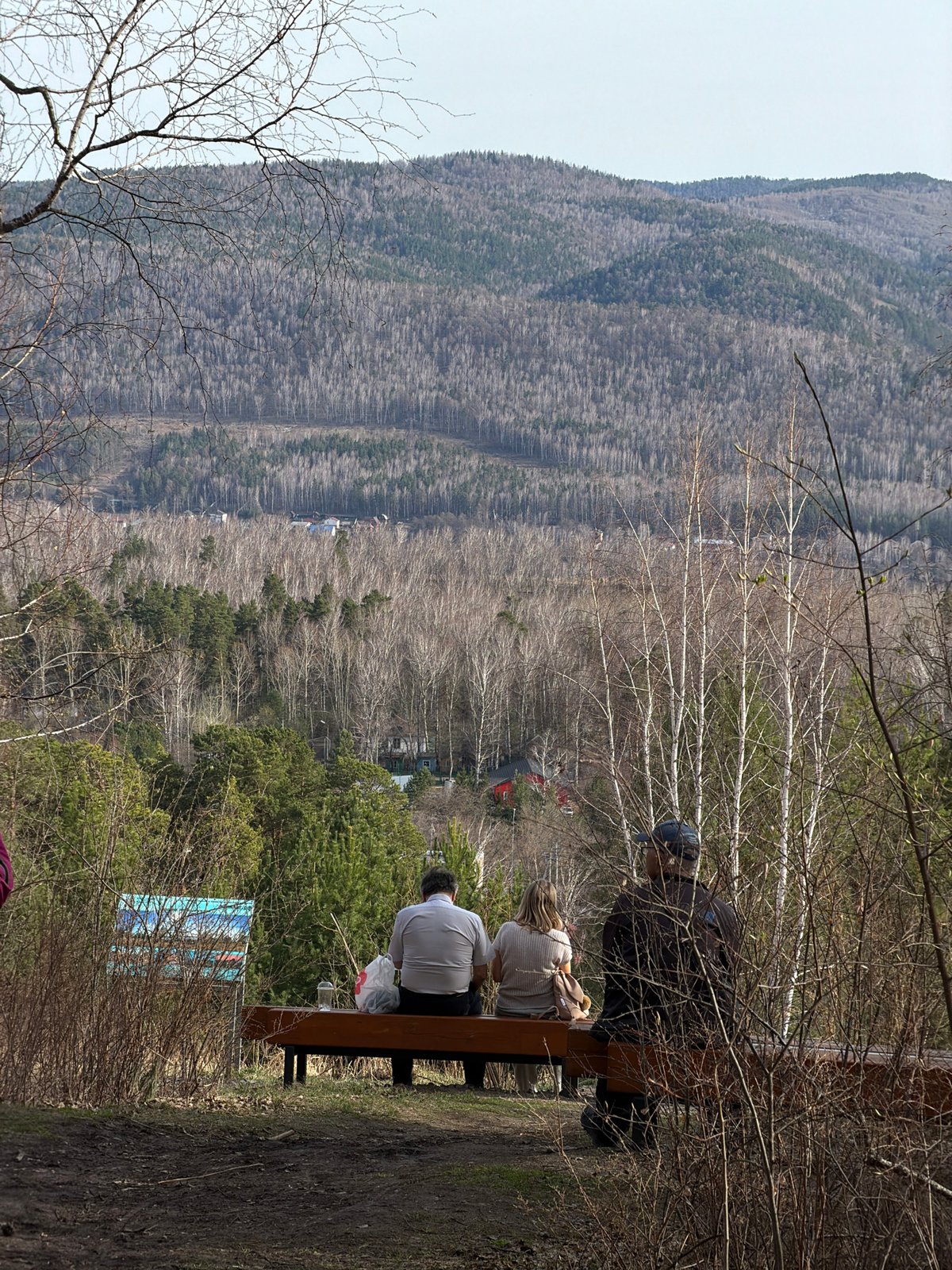 Visitors gather at Krasnoyarsk scenic viewpoint on May Day