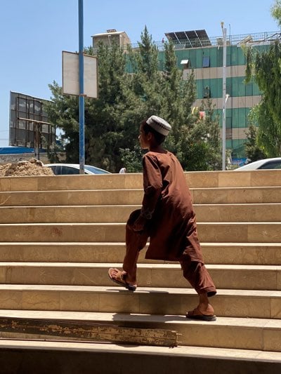 Boy with bicycle observed in Kandahar, Afghanistan