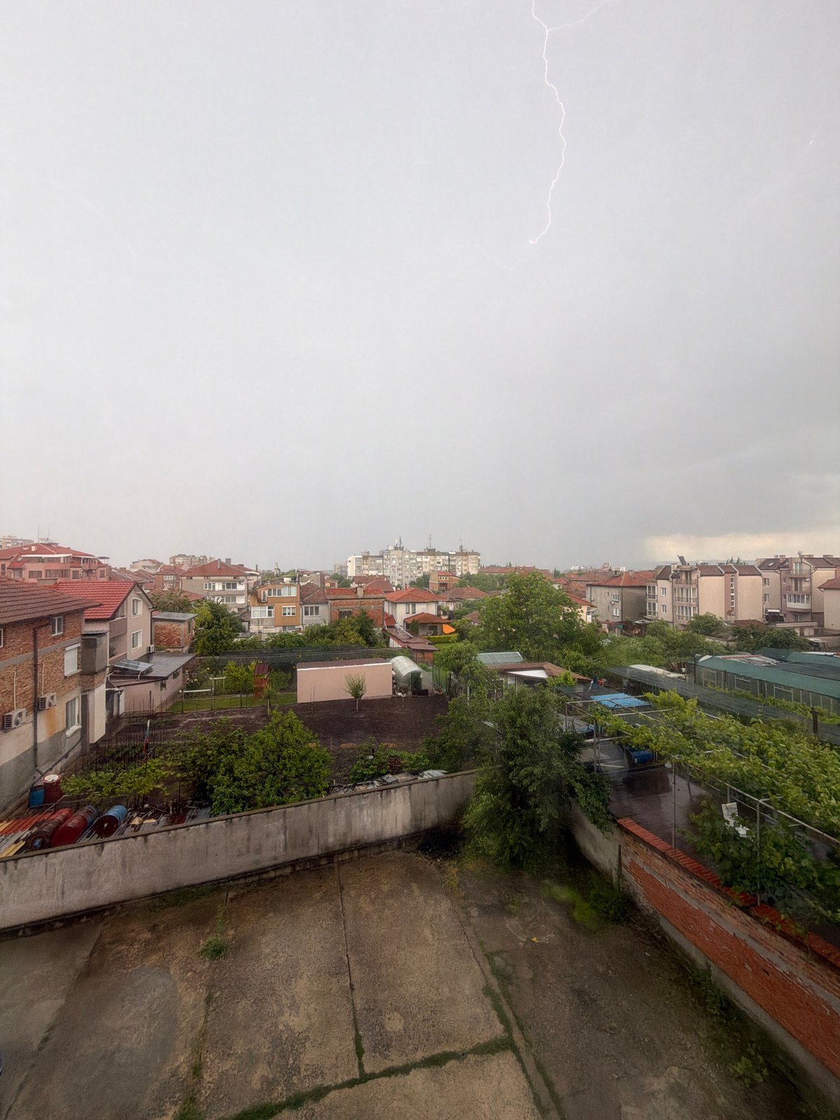 Storm clouds gather over Burgas residential areas