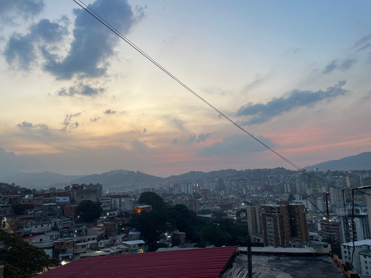 Twilight cityscape observed in Caracas, Venezuela