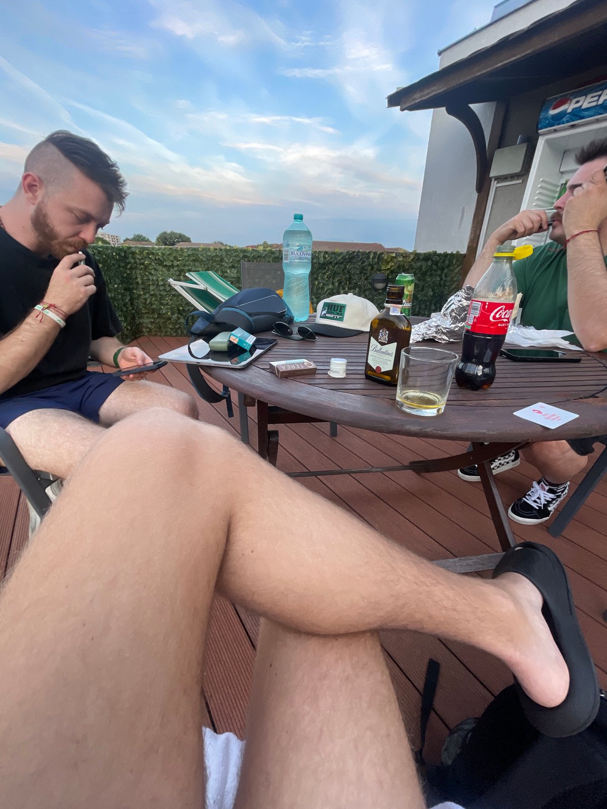 Evening rooftop pool session documented in Timișoara, Romania