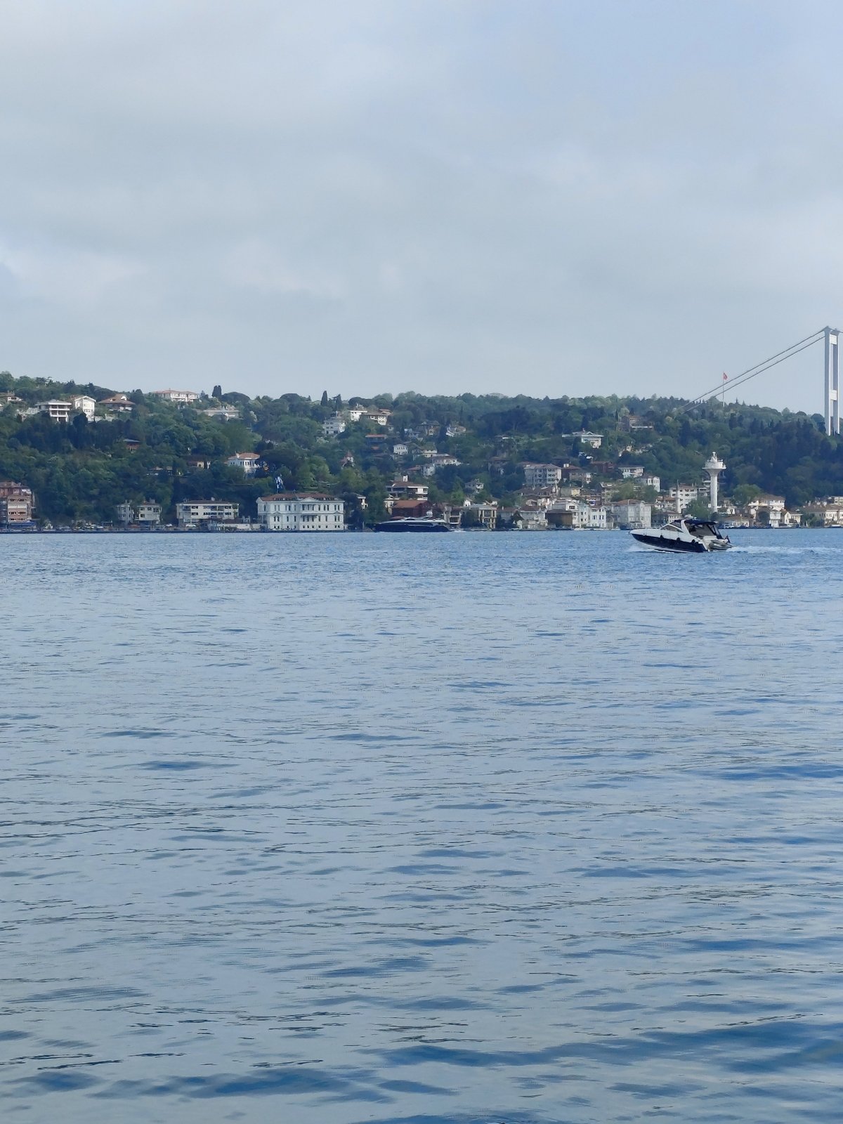 Routine maritime activity documented along Bosphorus waterfront in Sarıyer