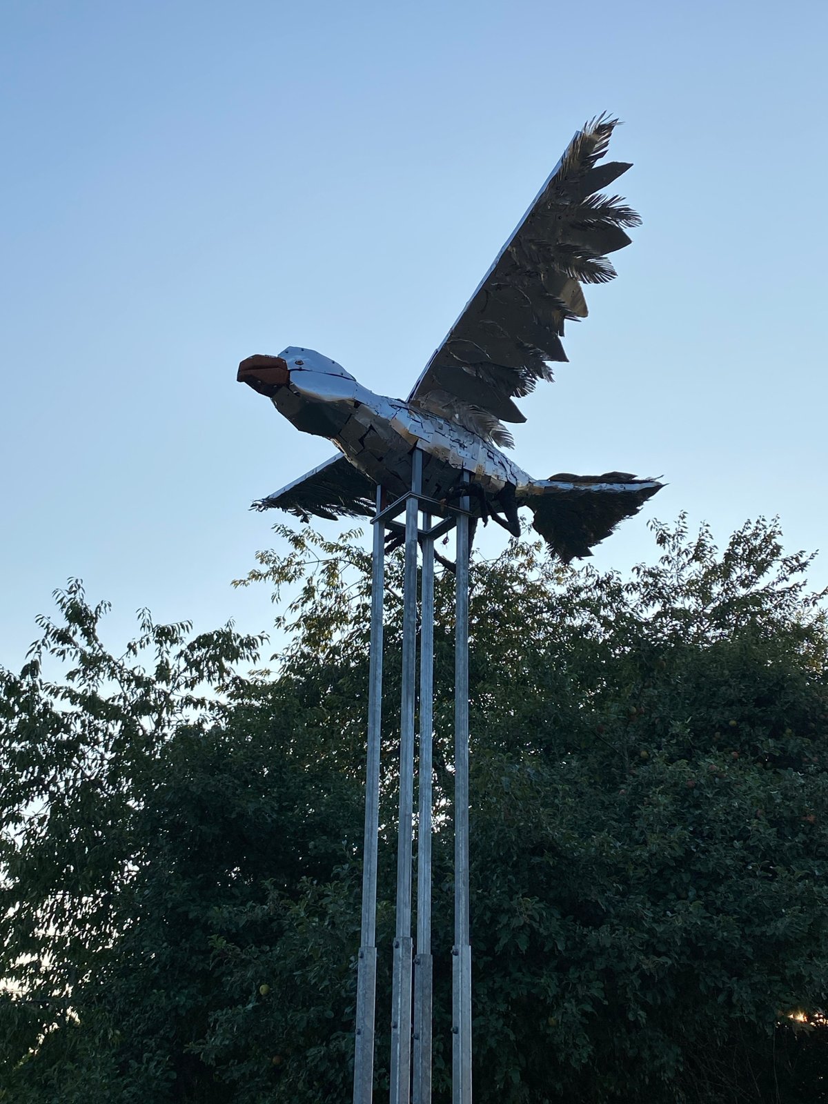 Two quirky outdoor sculptures spotted in Korb, Germany
