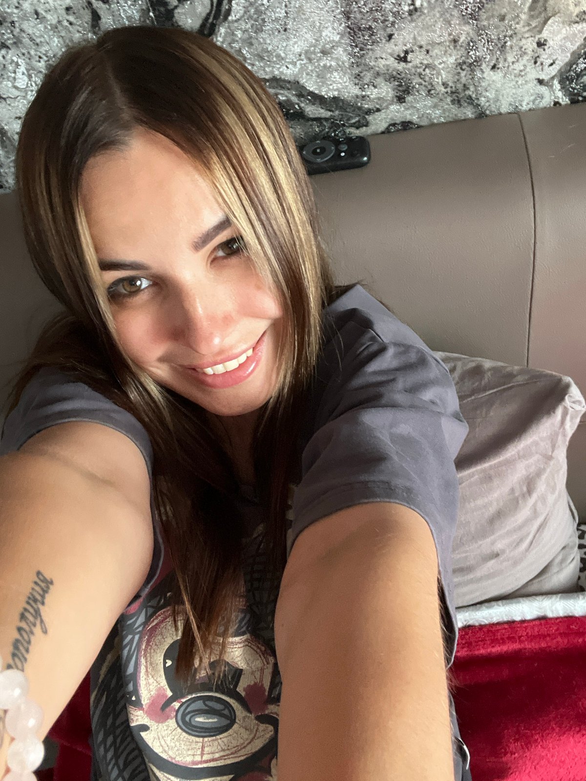 Car selfies and prop humor during a casual outing