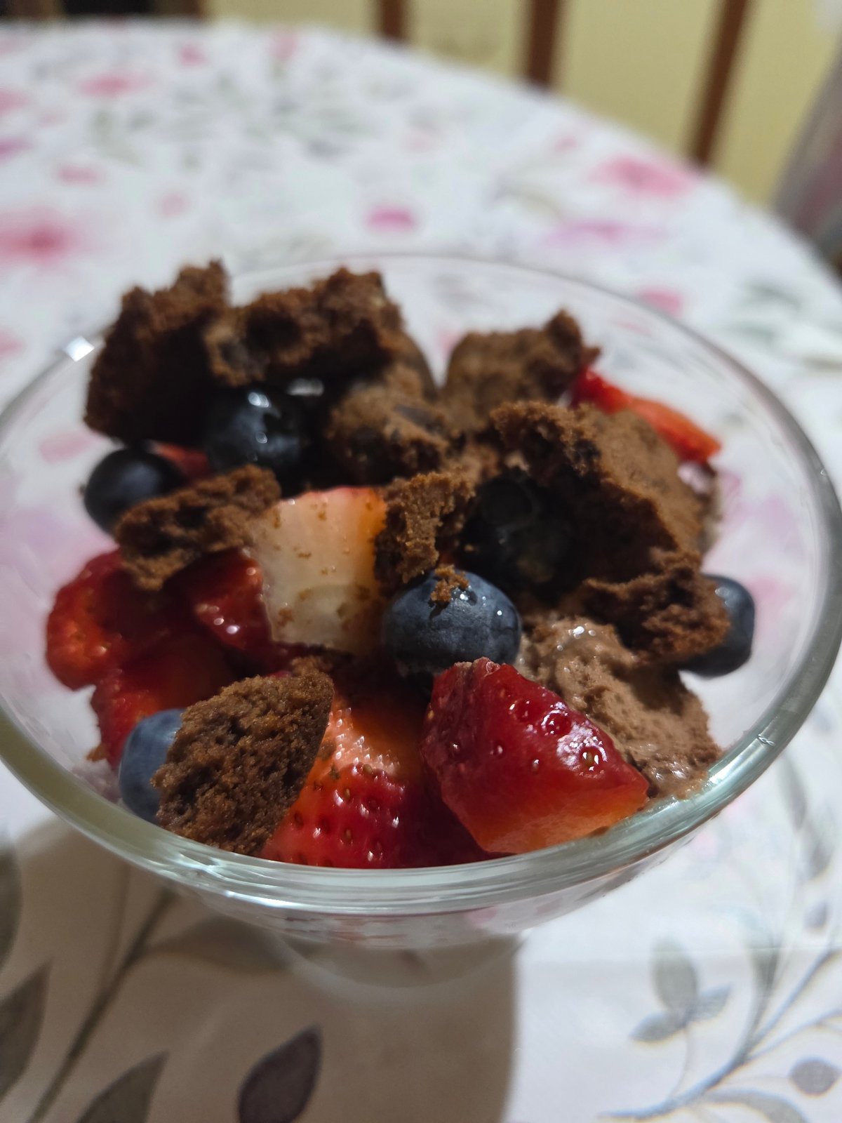 Layered dessert documented in glass cup in Pleven