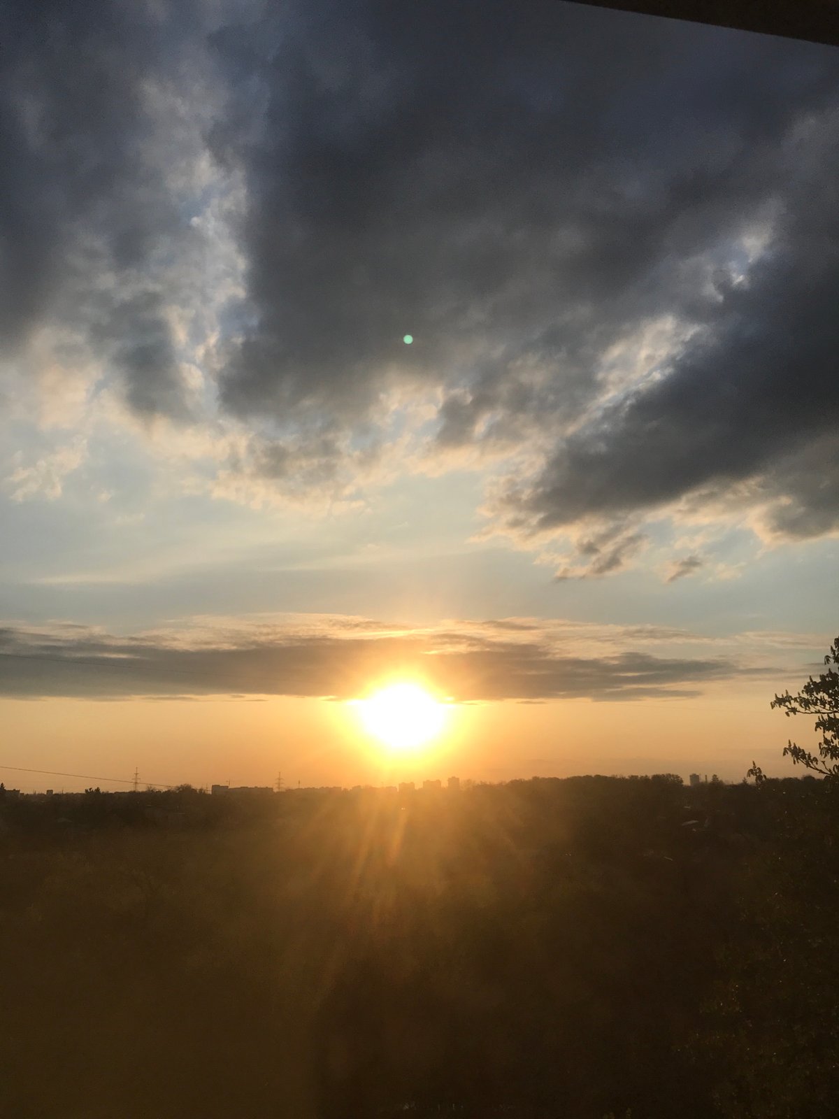 Dramatic sunrise or sunset documented over Kharkiv, Ukraine