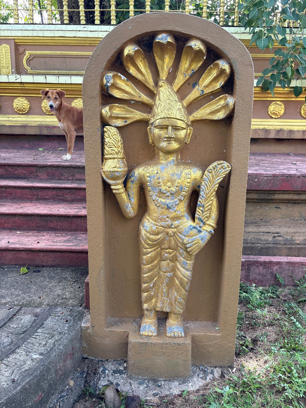 Visitor documents Buddhist temple complex features in Thalaramba, Sri Lanka