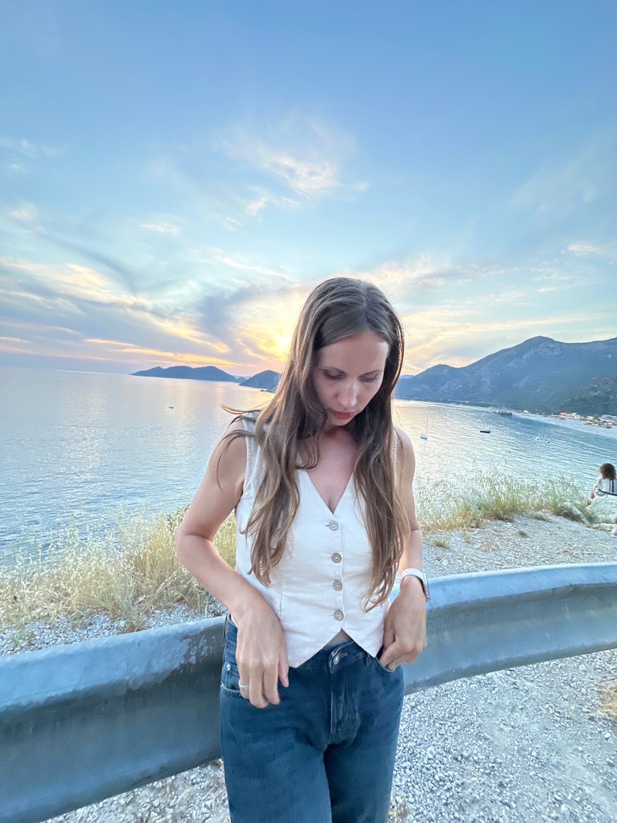 Woman observed near barrier in Fethiye, Turkey