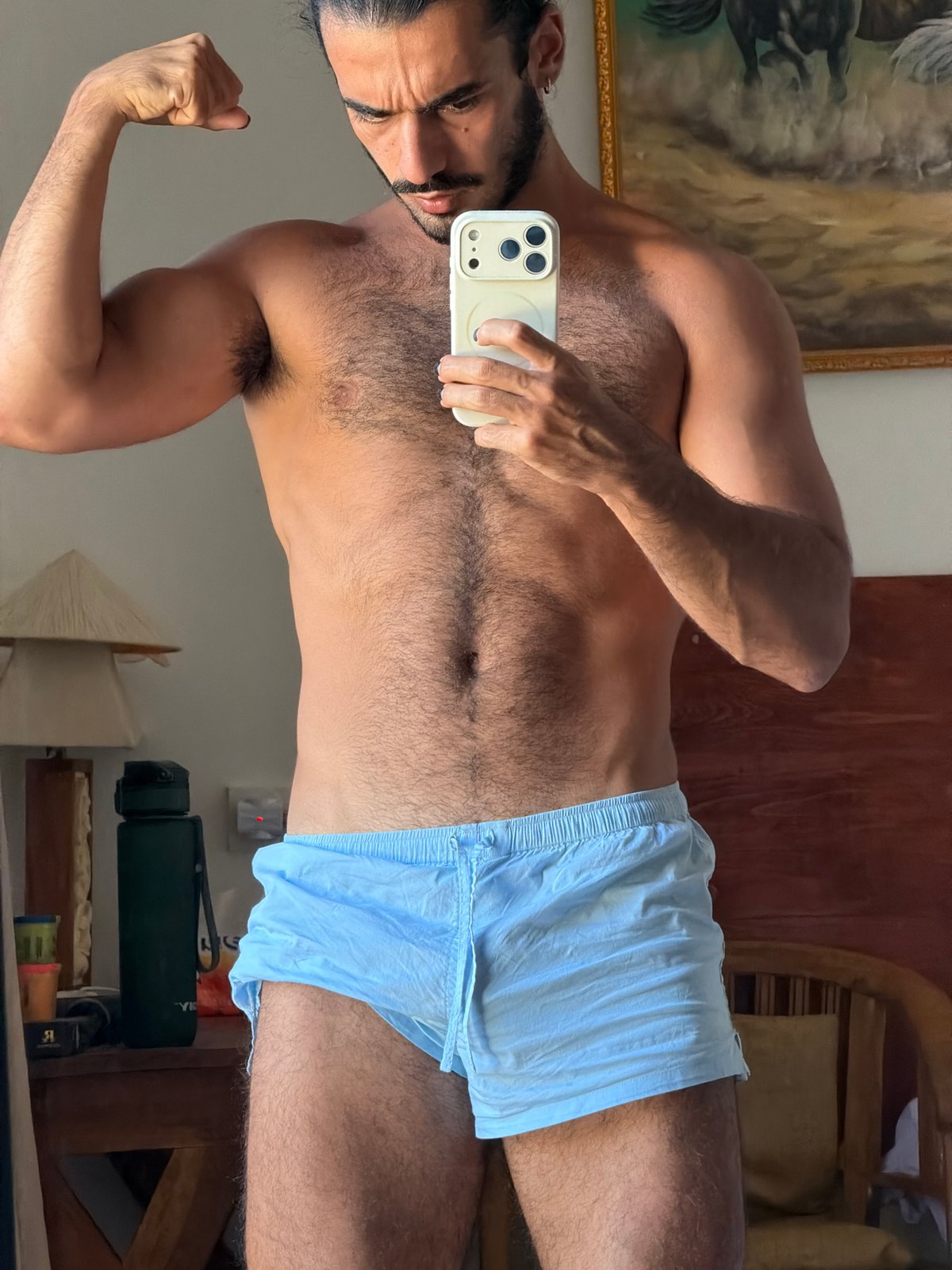 Mirror selfie session in a North Kuta bedroom