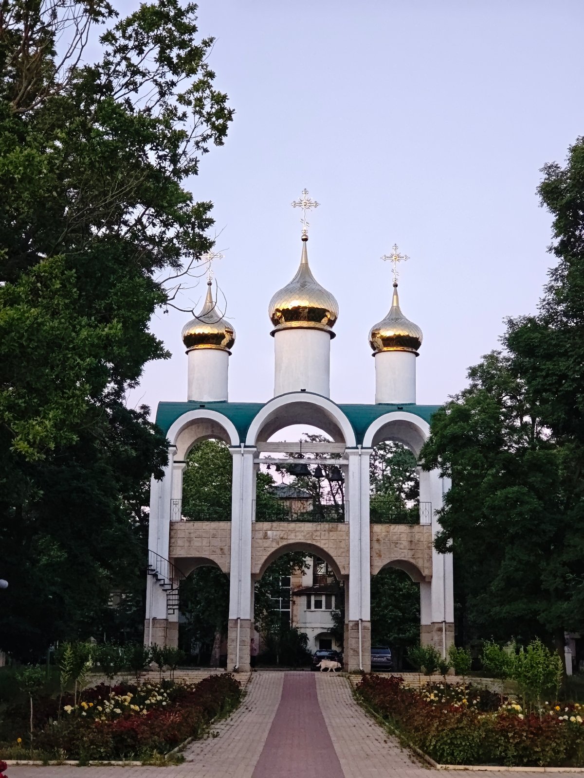 Orthodox churches and fresh berries on a summer evening in Tiraspol