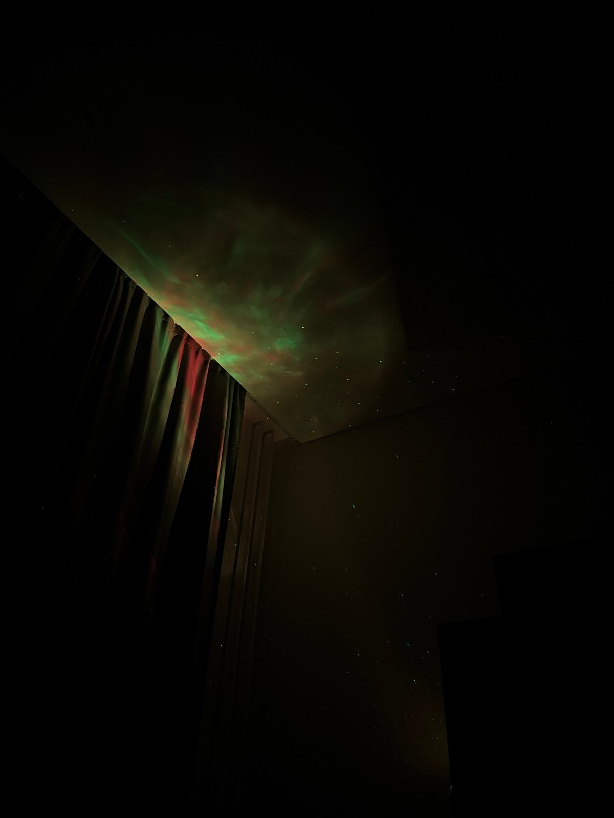 Aurora projections illuminate Russian interior space in evening display