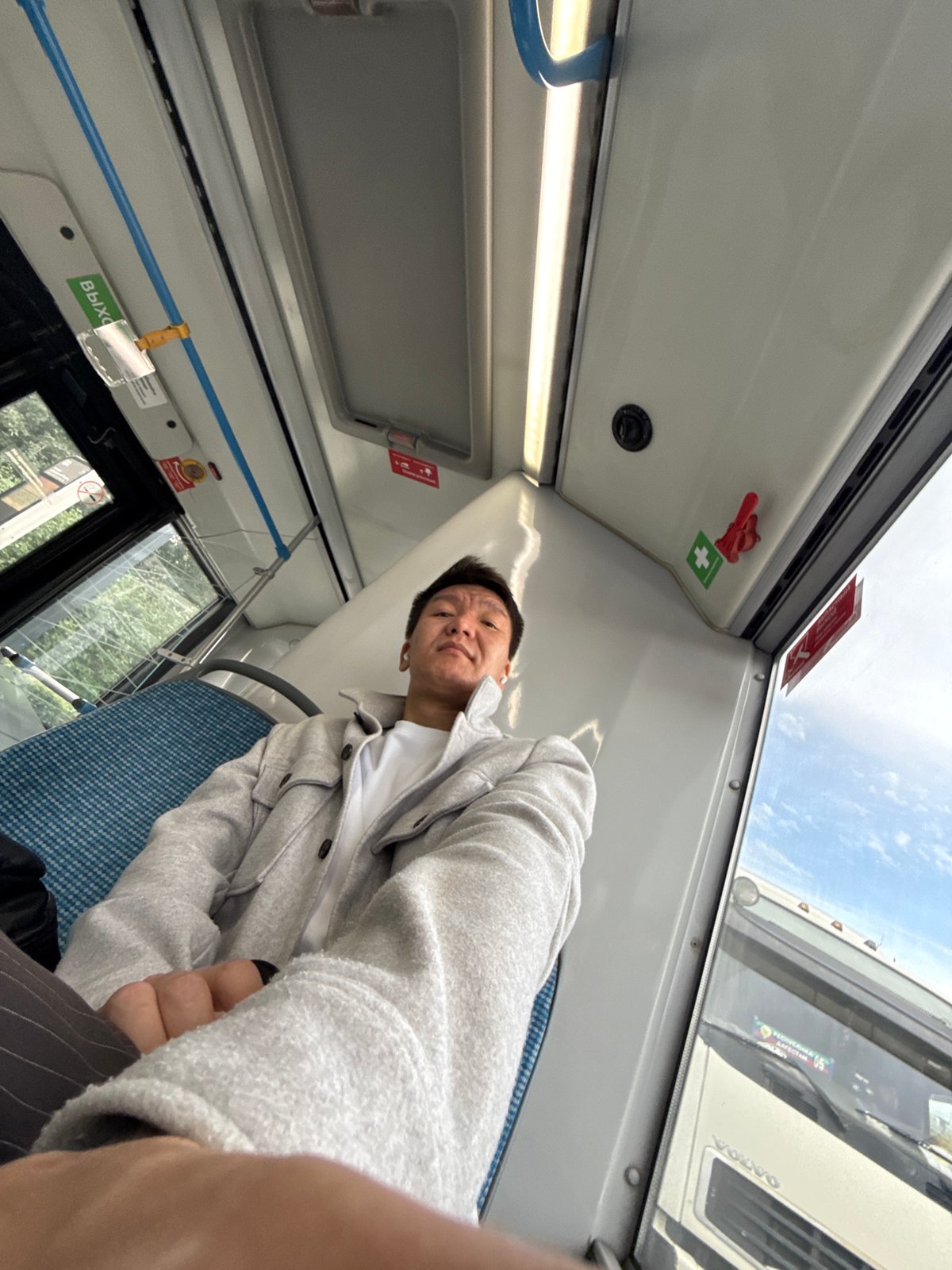 Morning bus ride through central Moscow, August 2026