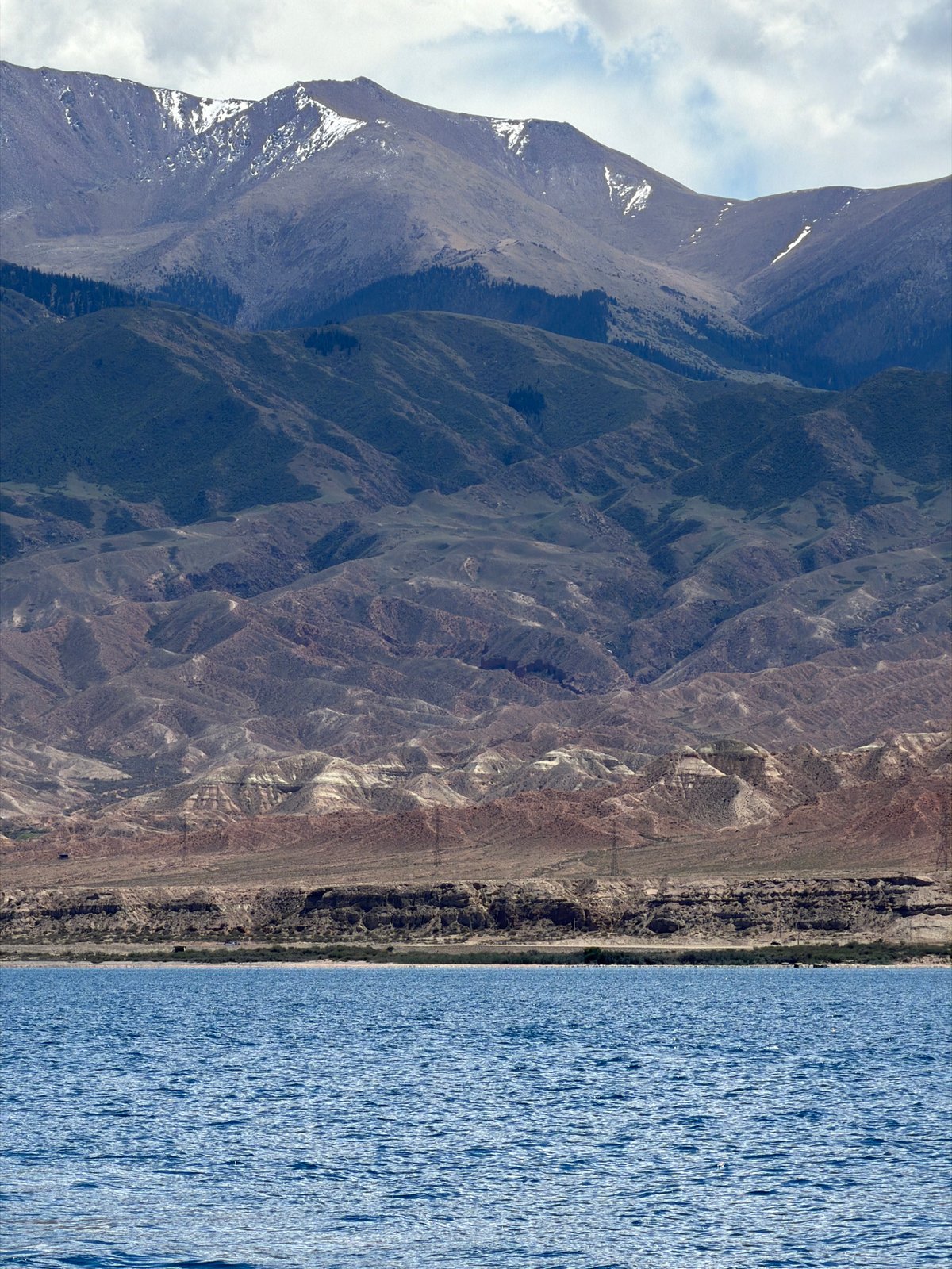 Scenic lake views documented near Tong, Kyrgyzstan