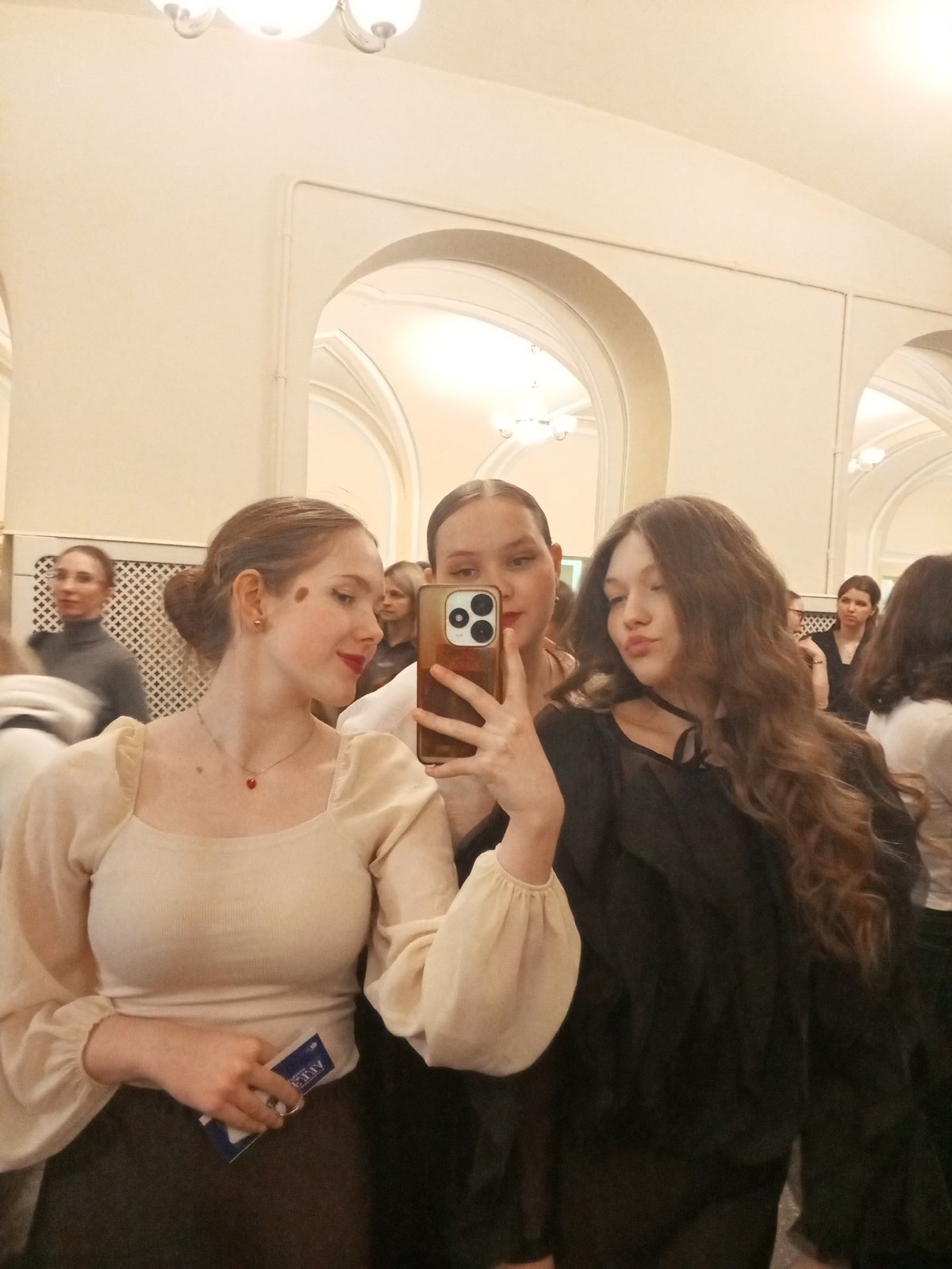 Young women attend classical concert at Saint Petersburg chapel