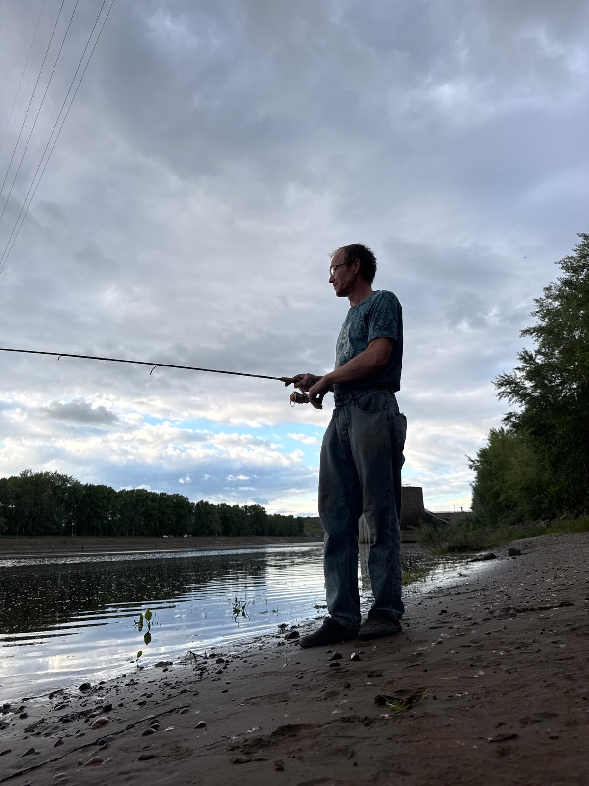 Lazy afternoon fishing and hanging out on a Russian riverbank