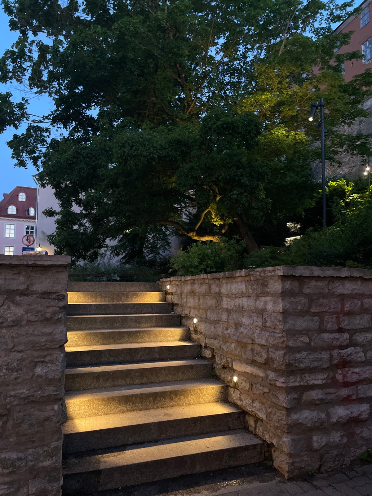Tallinn Old Town at golden hour on midsummer night