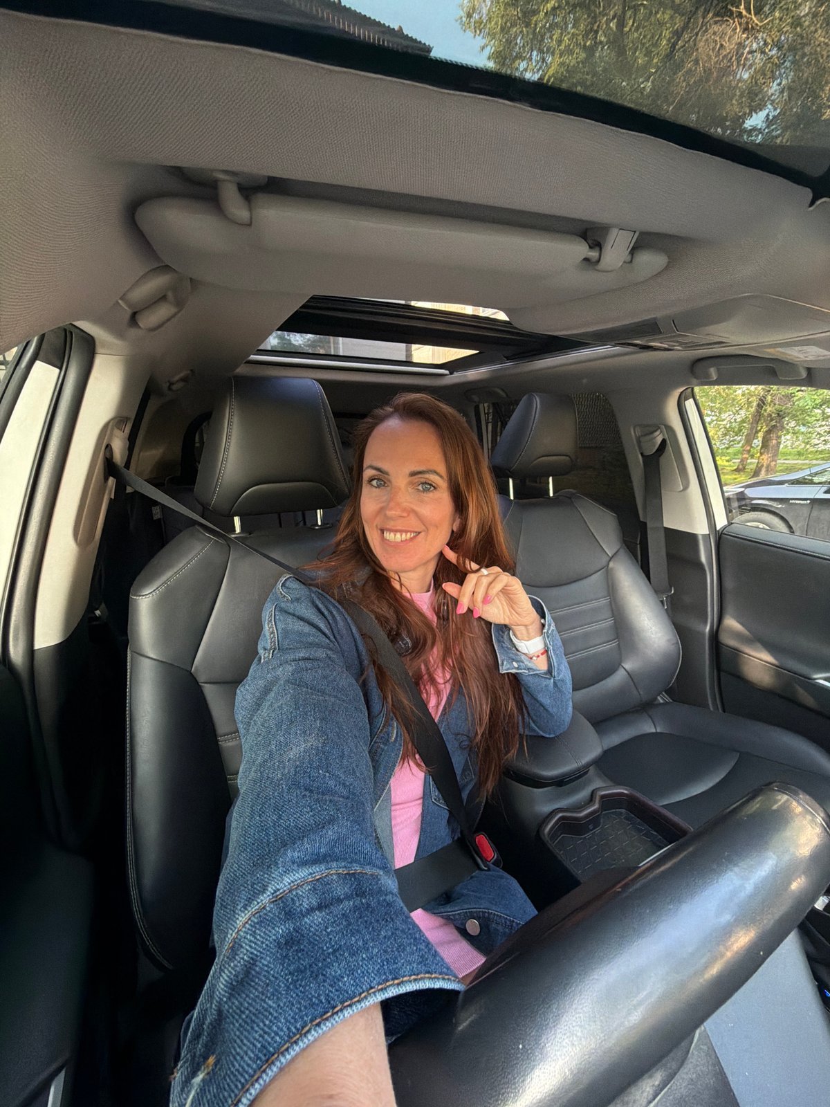 Selfie session inside a Toyota RAV4 in Birobidzhan
