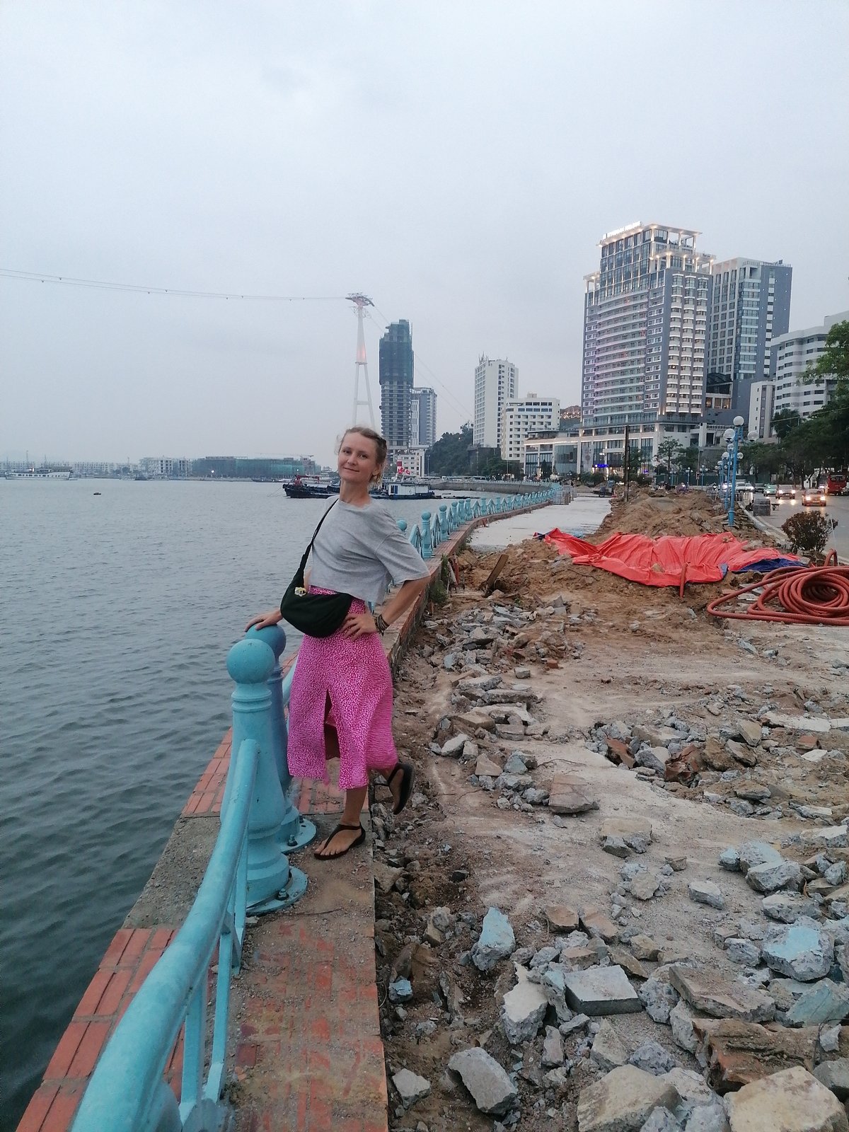Waterfront construction activity documented in Bai Chay Ward, Vietnam