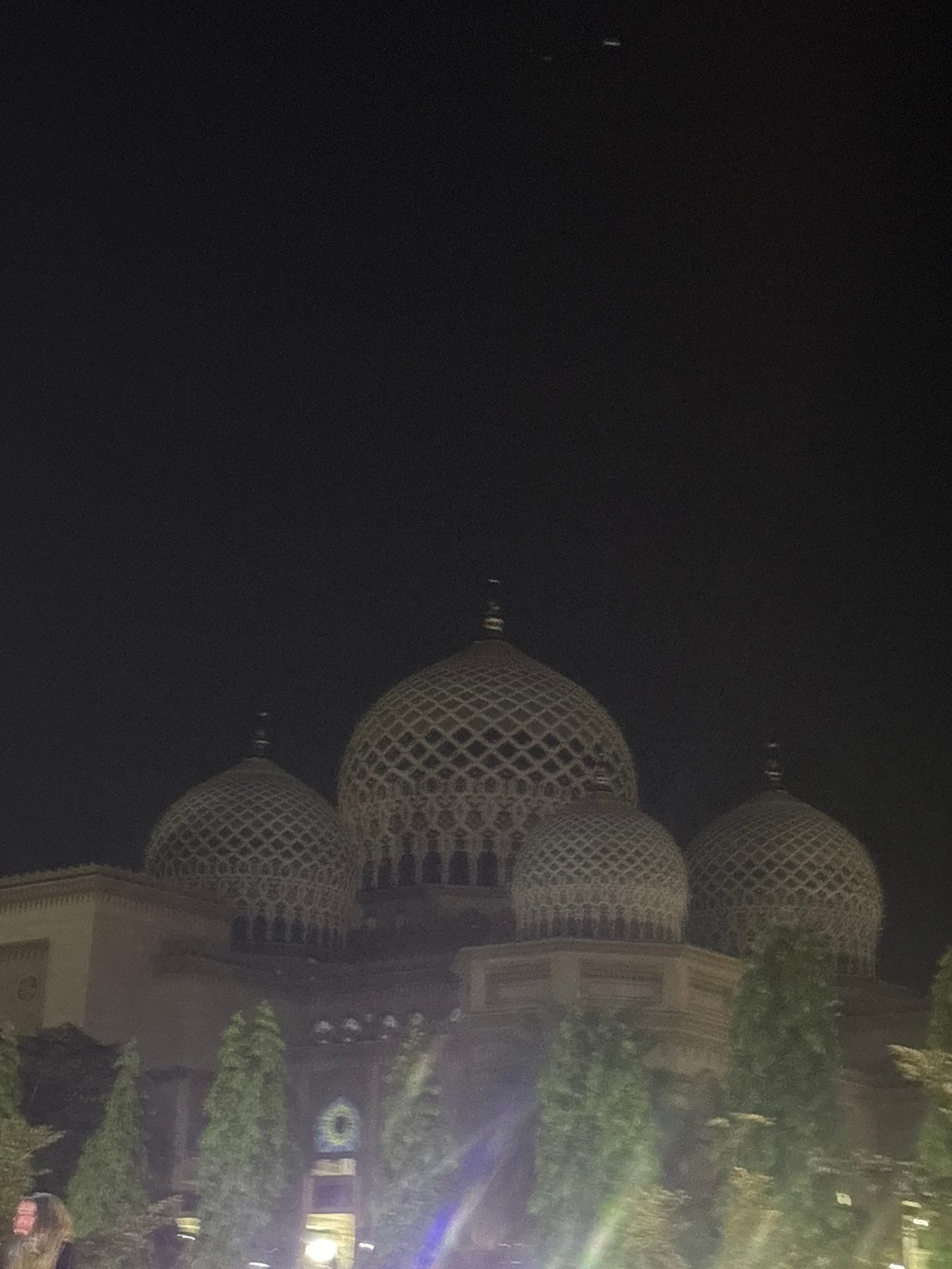 Night market and mosque lights in Lhokseumawe