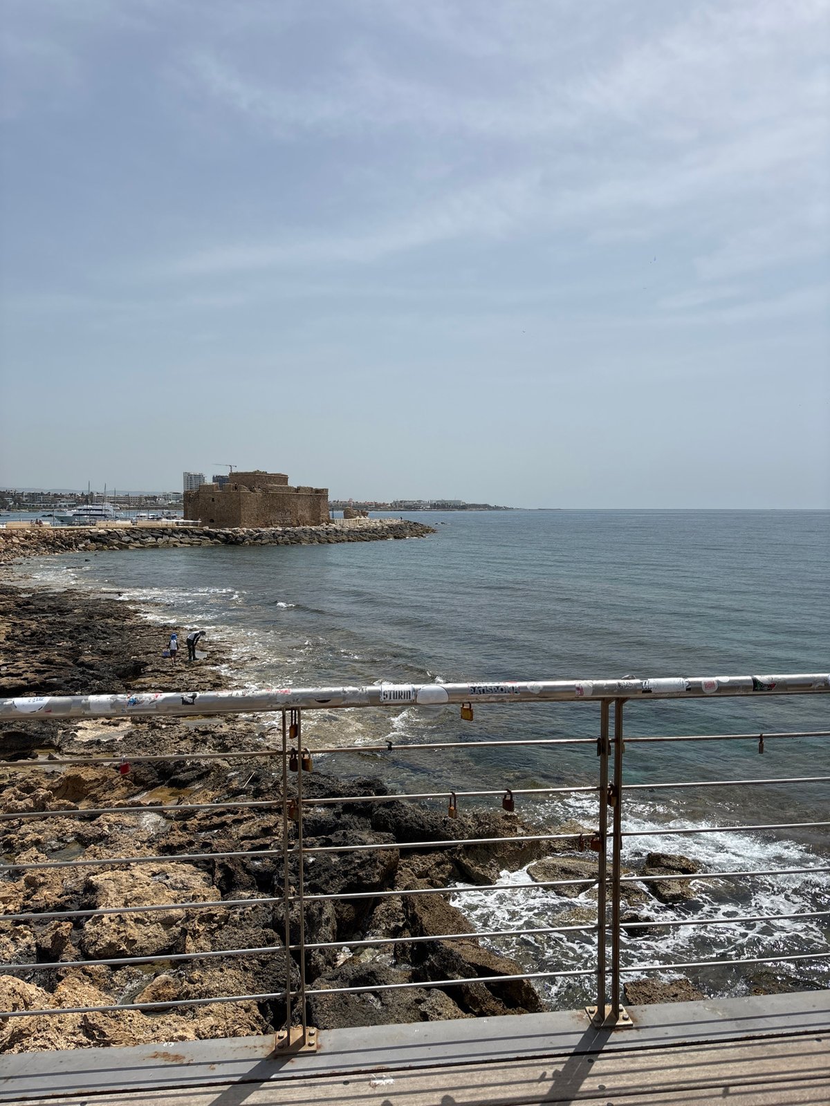 Overcast morning view captured at historic Paphos Castle, Cyprus