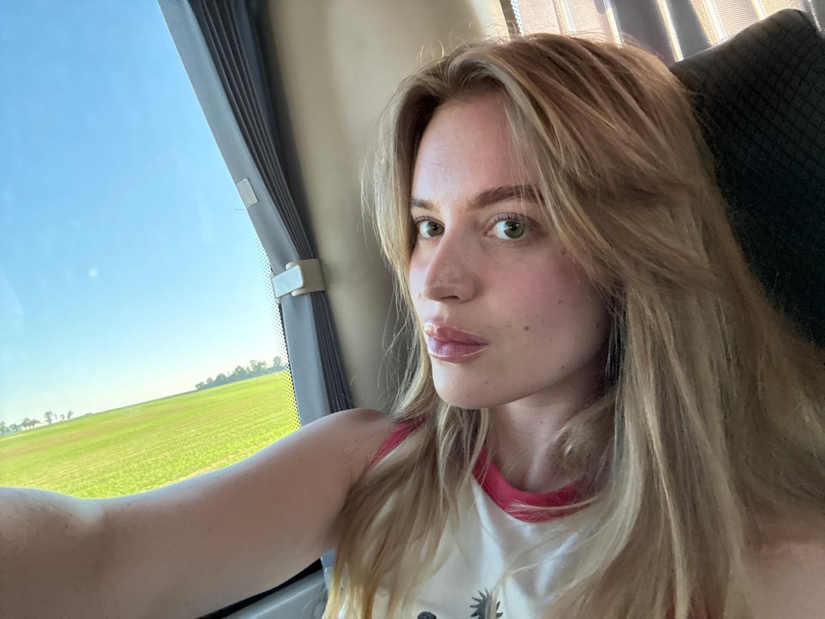 In-car selfie in rural Belarus on a bright day