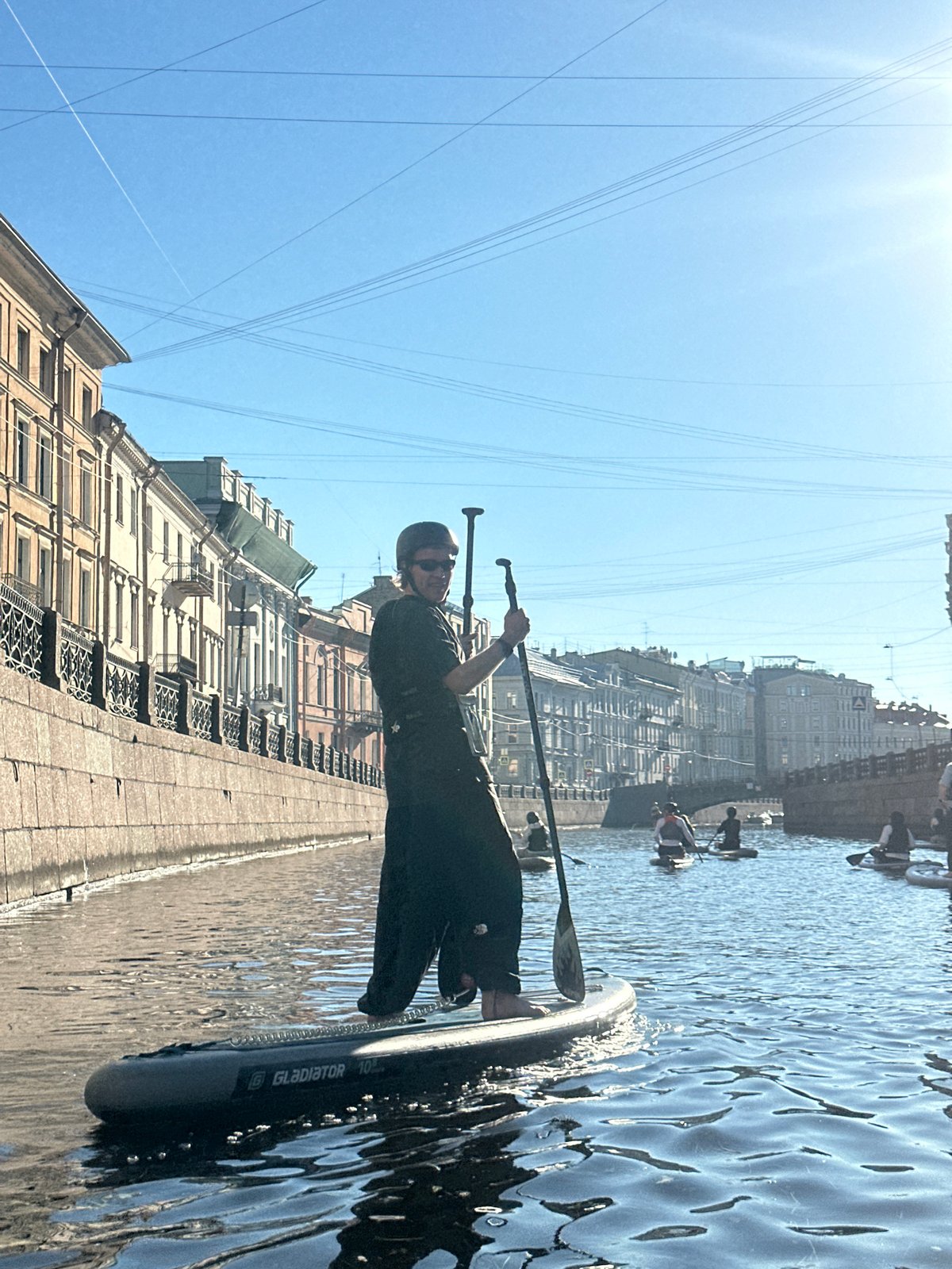 Paddleboarding through Saint Petersburg's historic canal district