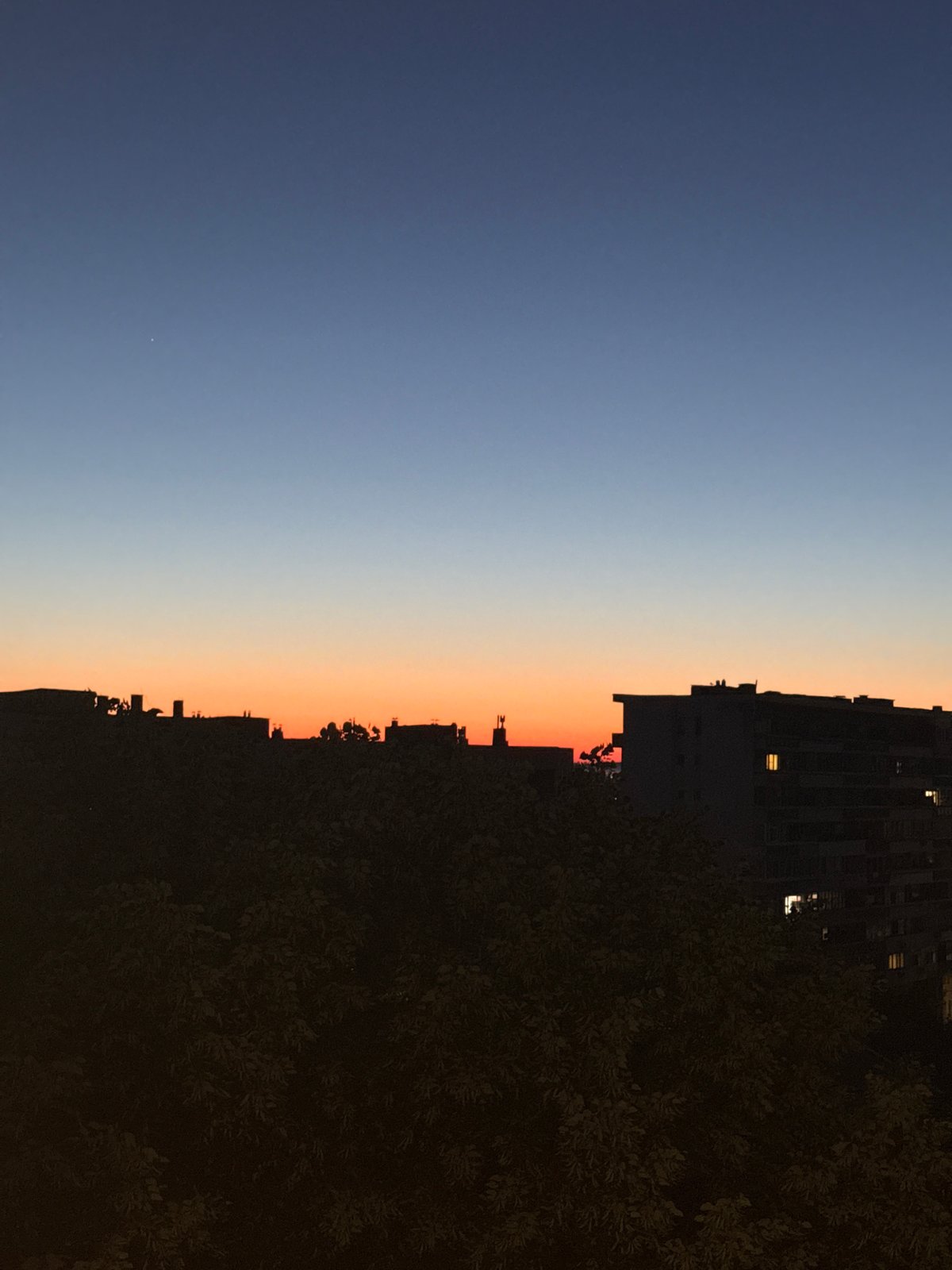 Dusk skyline over Dobrich, Bulgaria