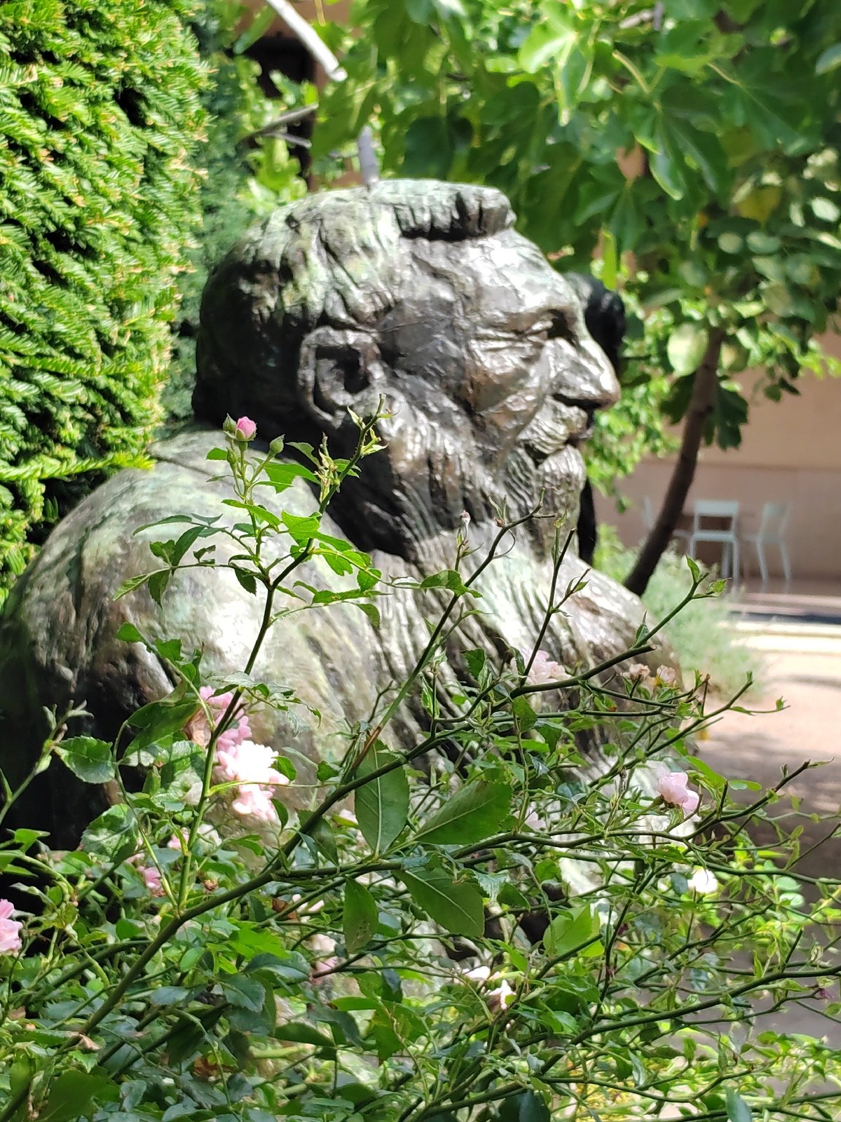 Bronze sculpture collection spanning busts, figures, and equestrian works outdoors
