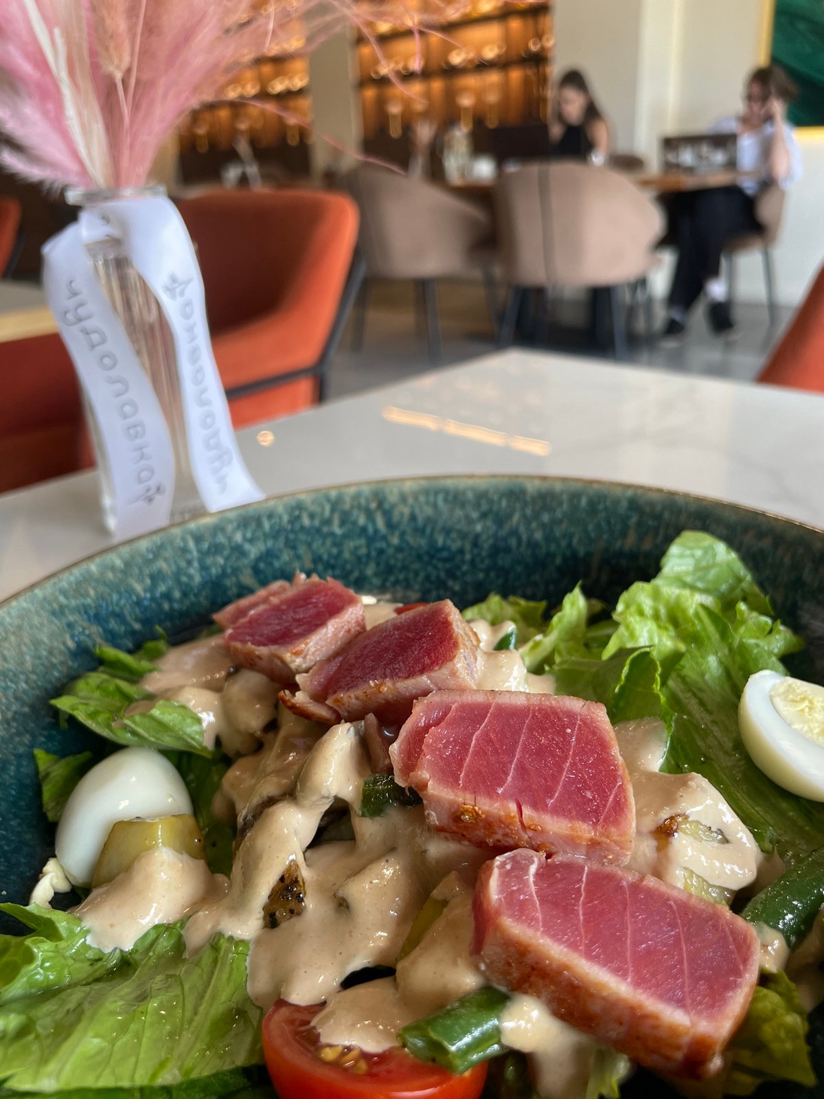 Gourmet lunch documented at modern Kazan restaurant