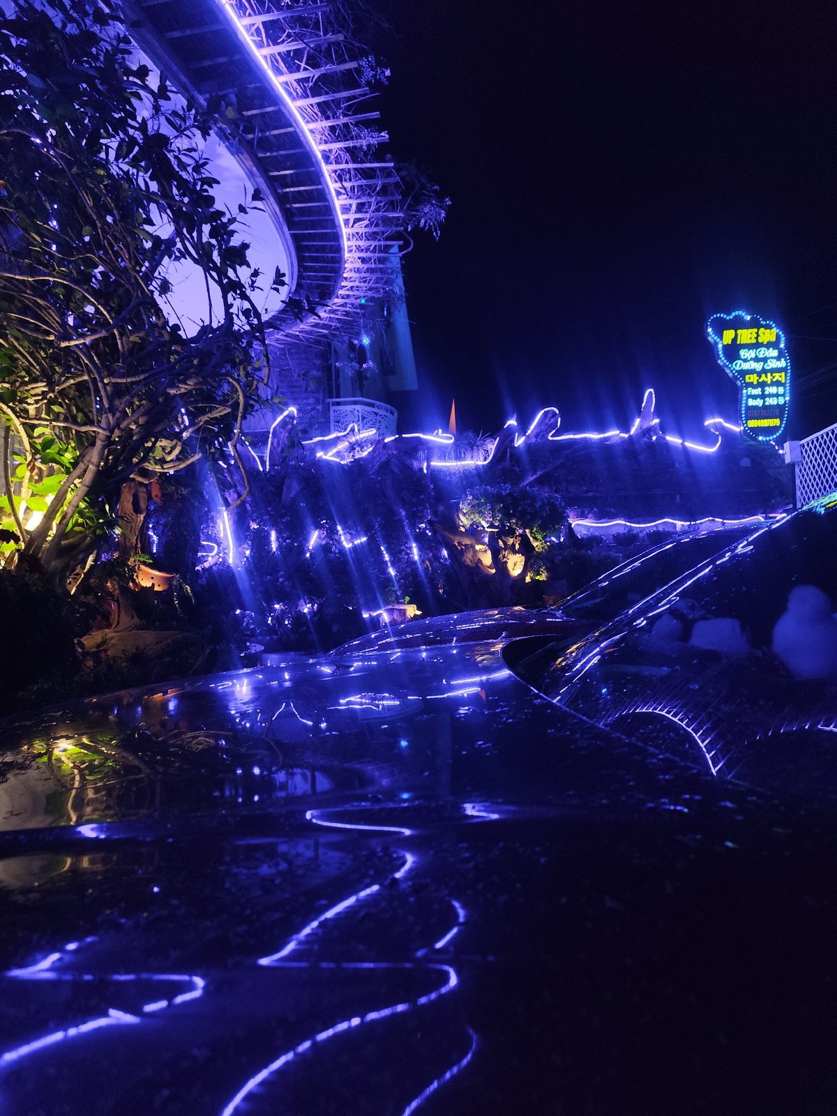 Nighttime tourism venues illuminated across Da Lat, Vietnam