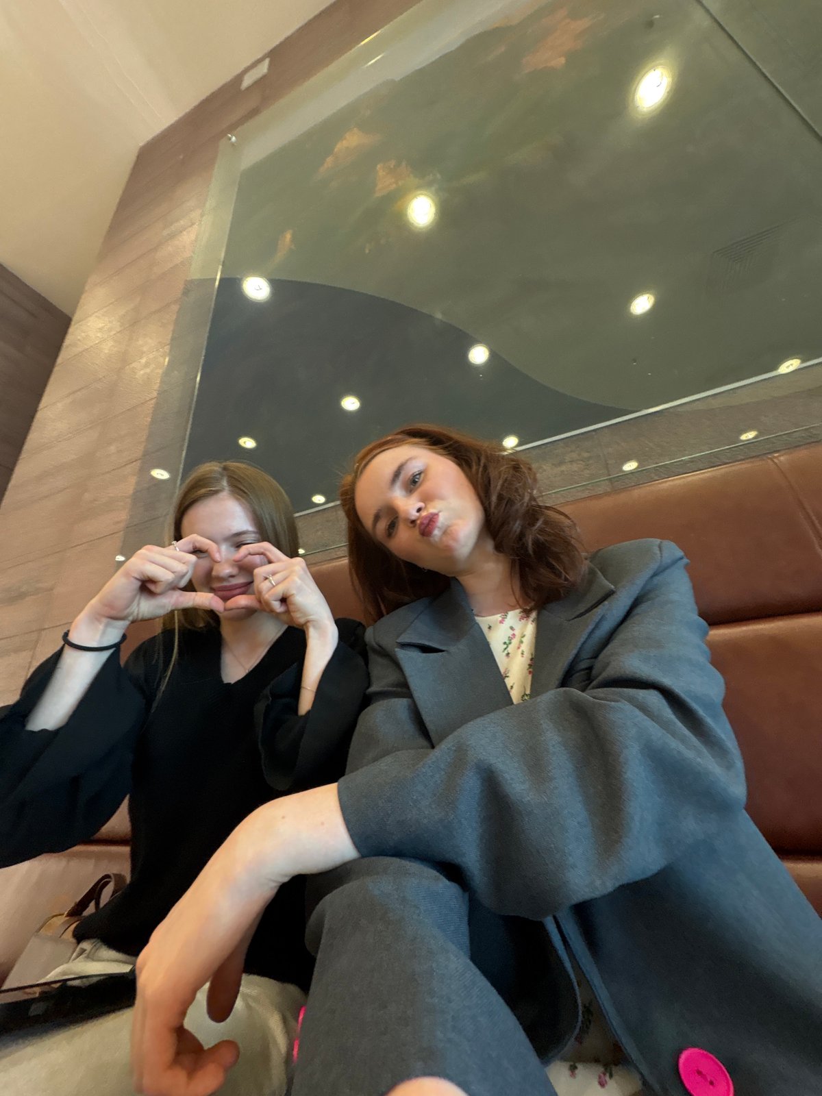 Friends capture selfie session at Saint Petersburg mall