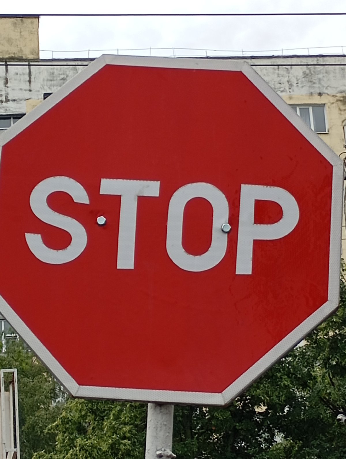 Morning street scenes from Tiraspol: signs, flowers, and a trolleybus