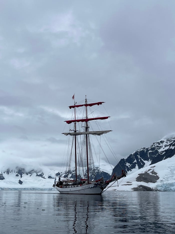 Tall ship JOLKIEN spotted in Antarctic waters