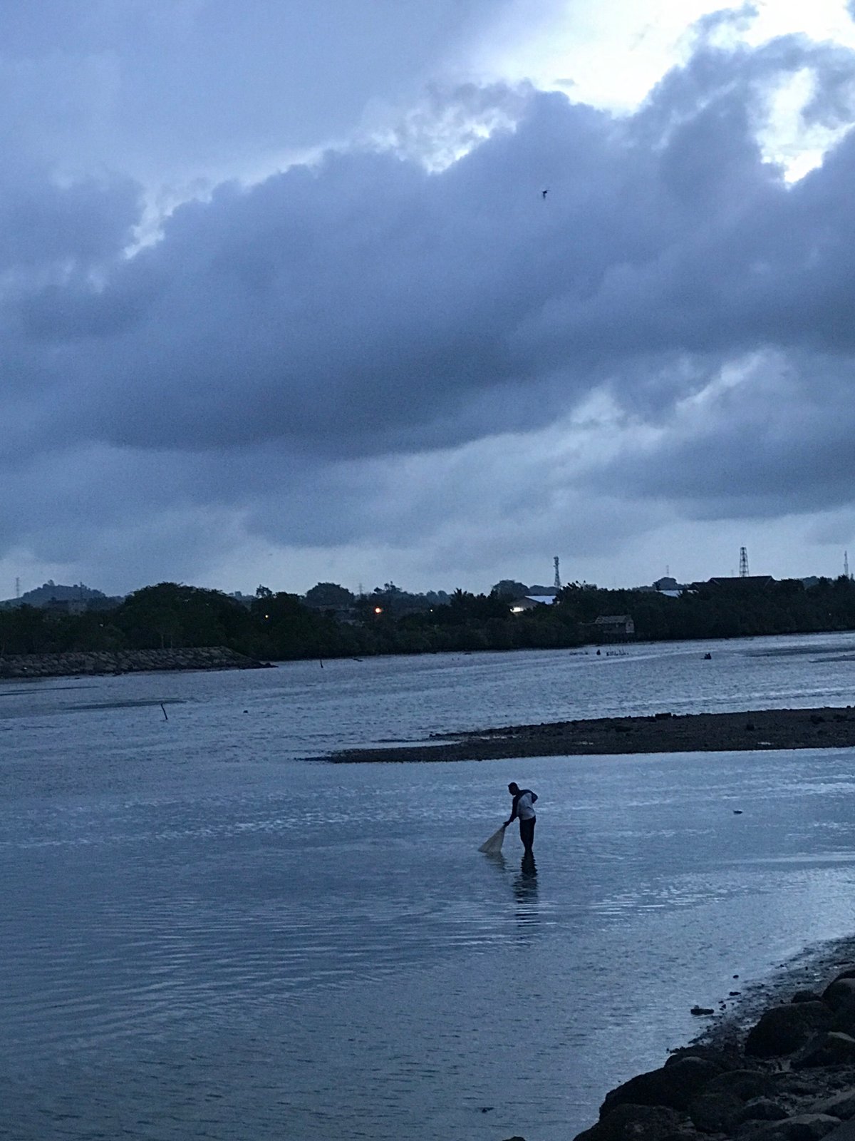 Net fishing observed in overcast Lhokseumawe waters