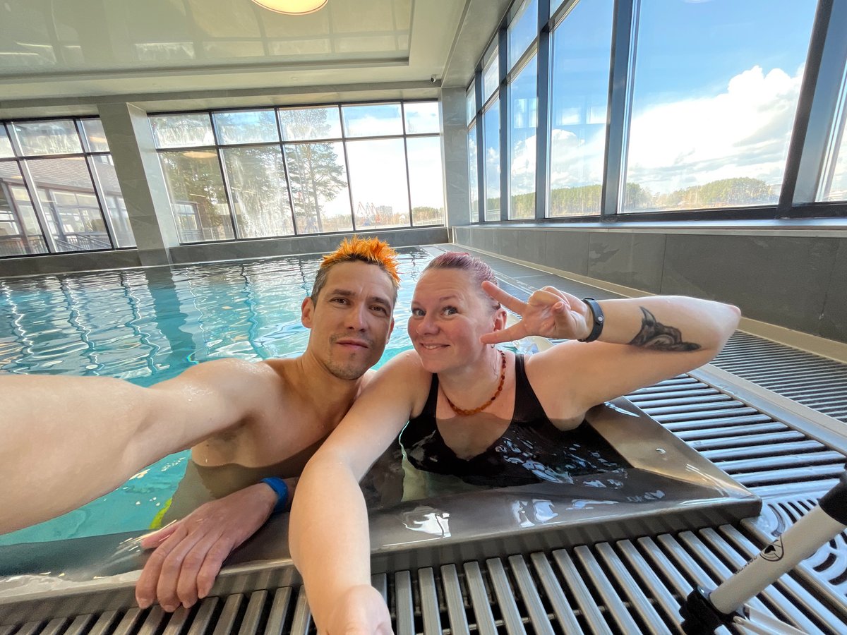 Early morning swimming and photos captured in Chaikovsky, Russia