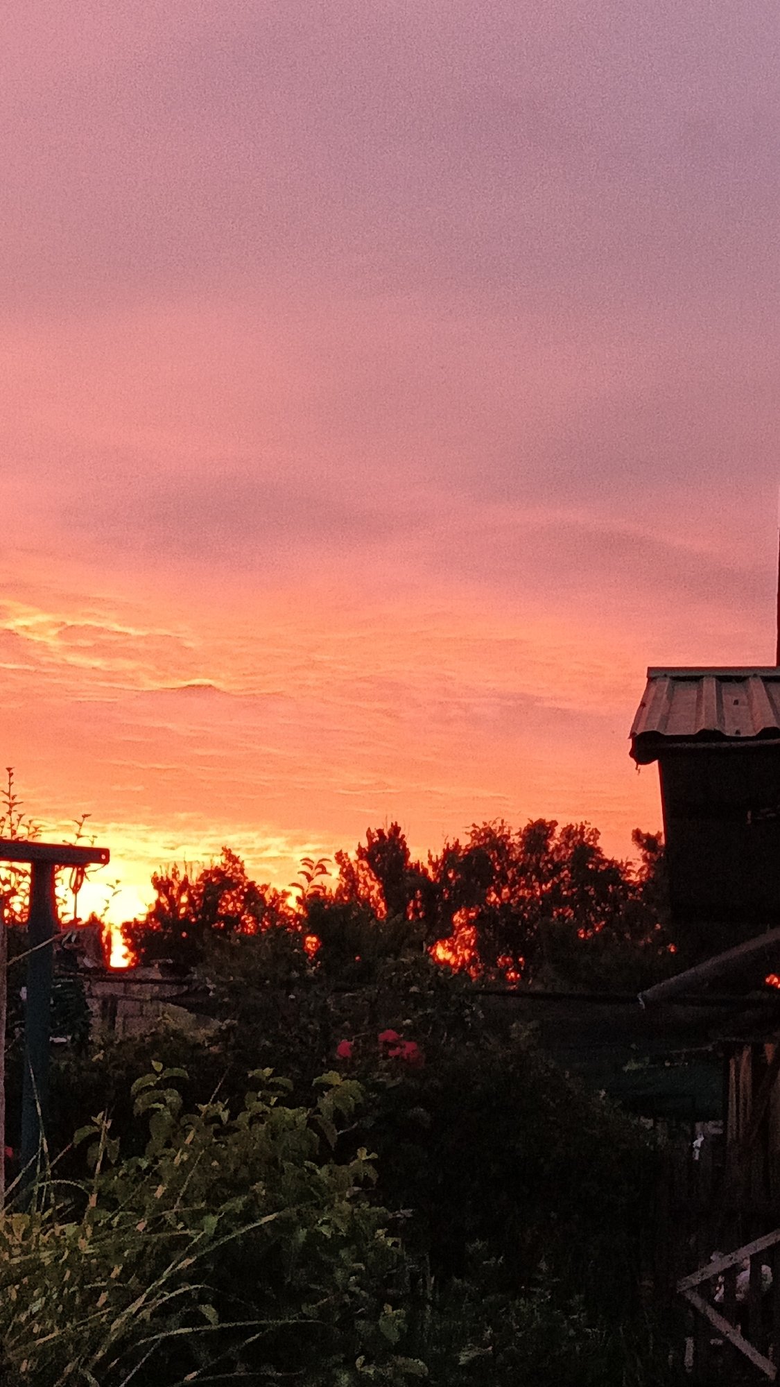 Vivid summer sunset over Kryvyi Rih's residential skyline