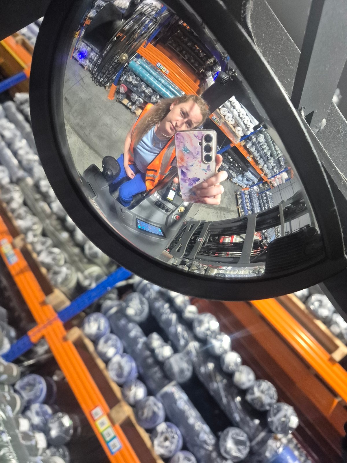 Morning forklift shift inside a Chaikovsky warehouse