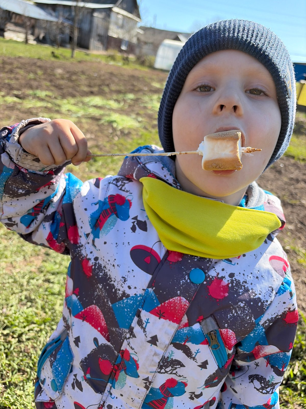 Family barbecue gathering documented in rural Чумна, Russia