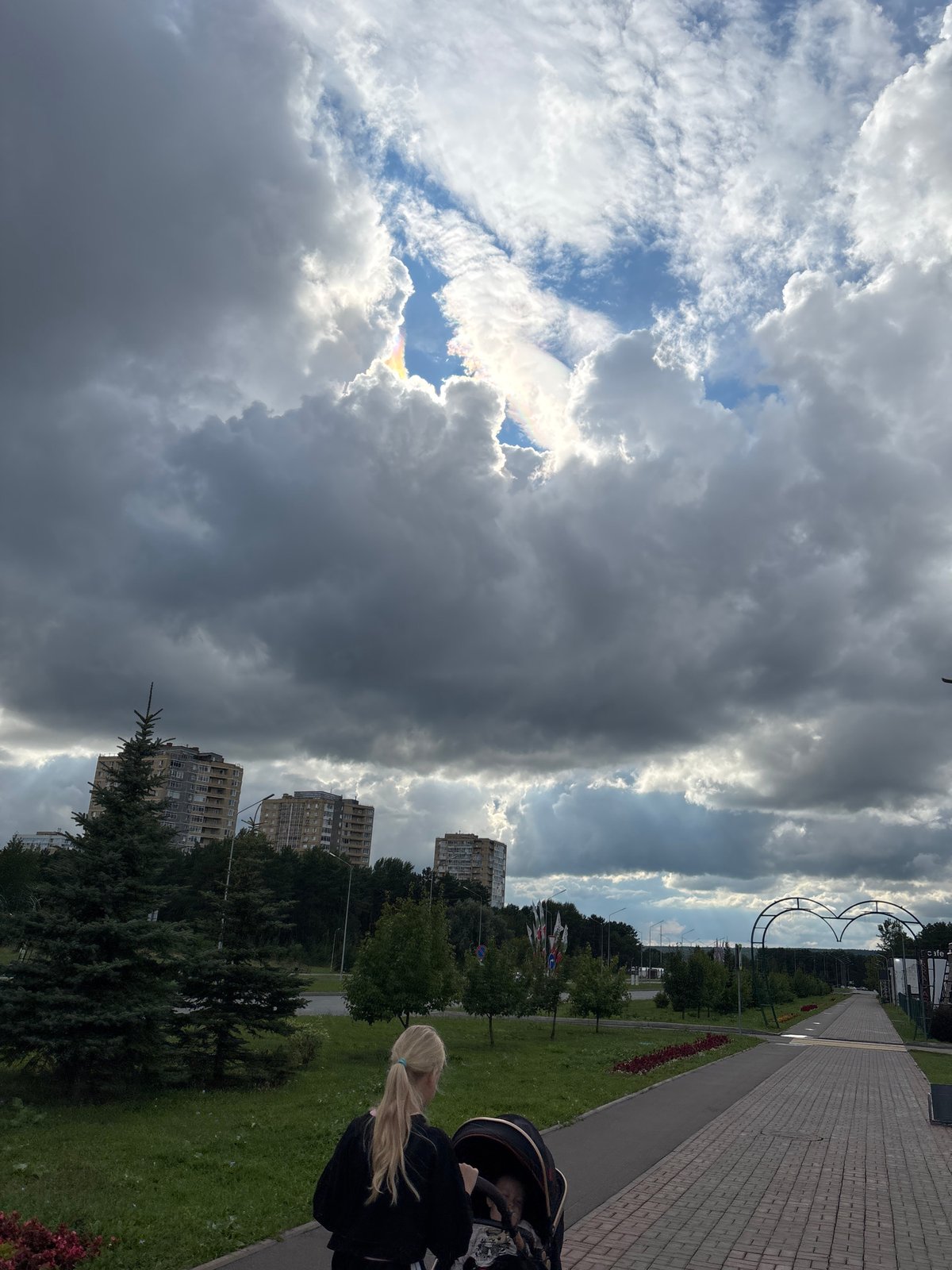 Rainbow breaks through storm clouds over Naberezhnye Chelny