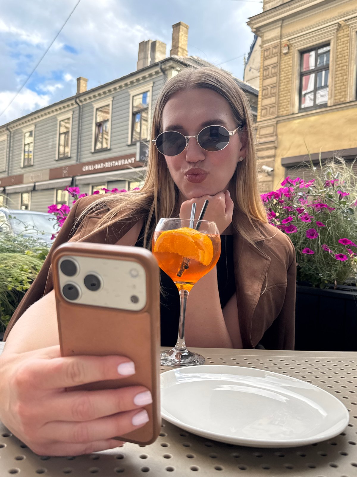 Aperol Spritz and architecture on a Riga summer afternoon
