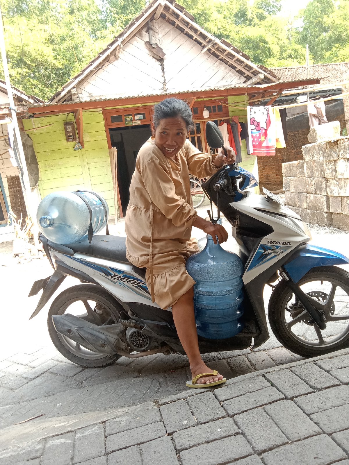 Quiet rural life and backyard animals in rural Java