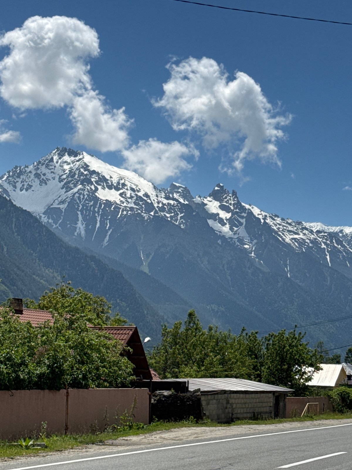 Morning mountain views documented in Teberda, Russia
