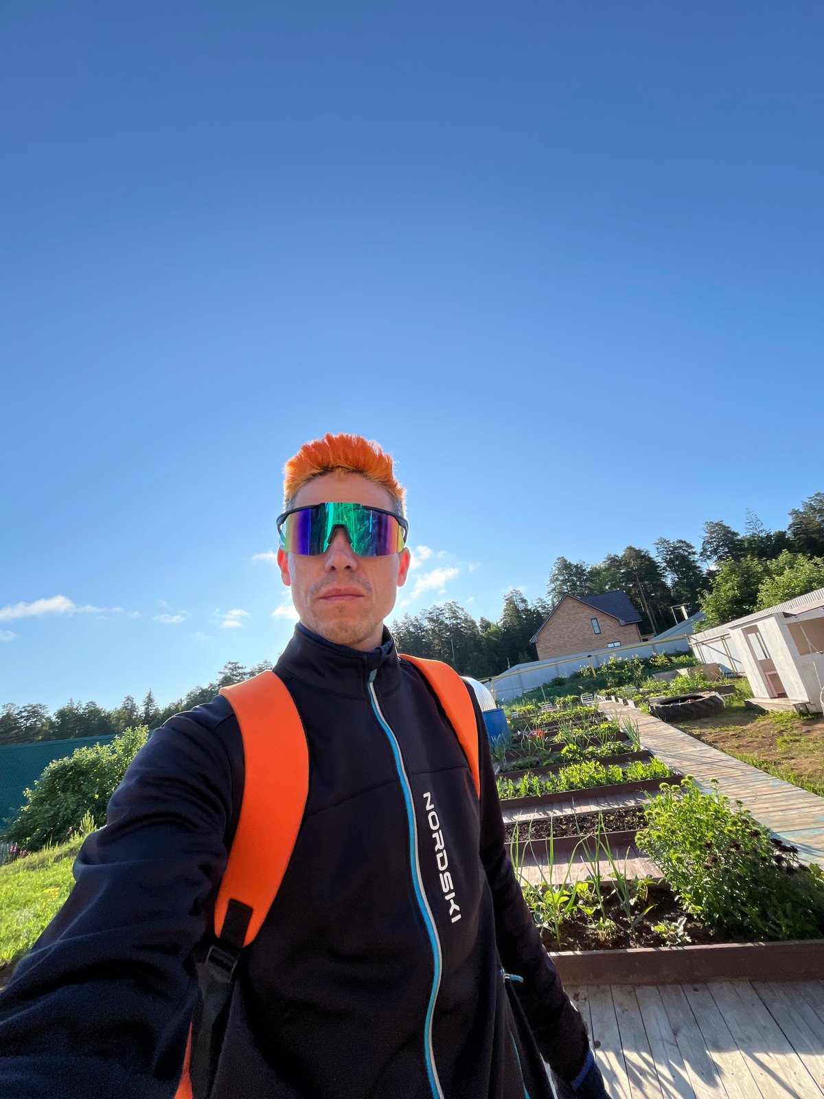 Morning cycling and pet moments documented in Chaikovsky, Russia