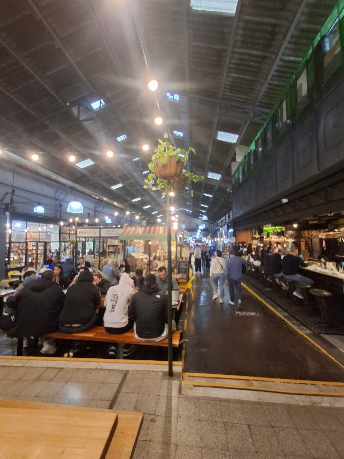 Evening activity documented at Buenos Aires' San Telmo Market