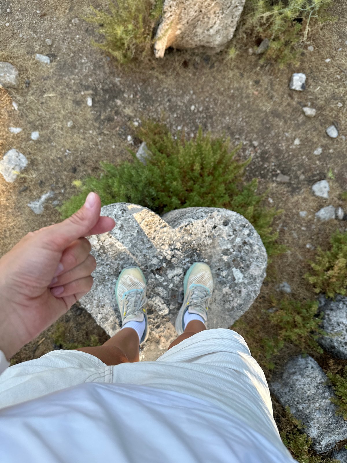Overhead view of a heart-shaped rock in Seydikemer, Turkey