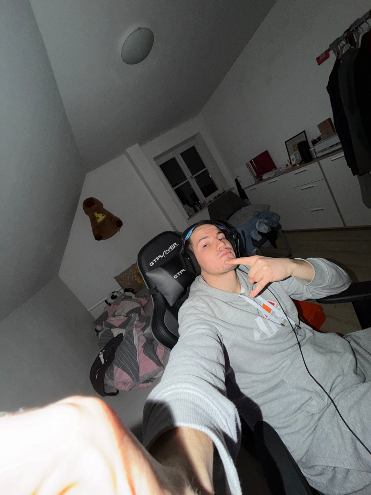 Young man takes casual selfie in Benningen, Germany