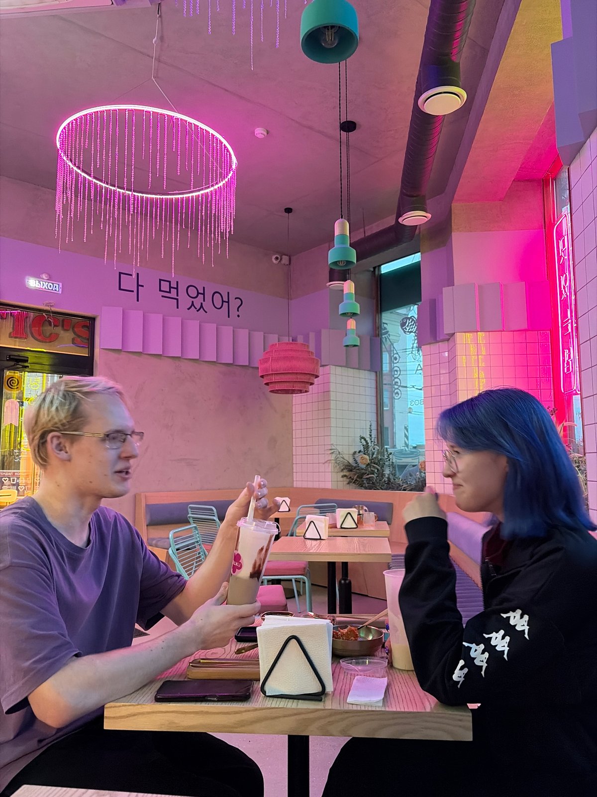 Diners visit Korean restaurant in Izhevsk, Russia