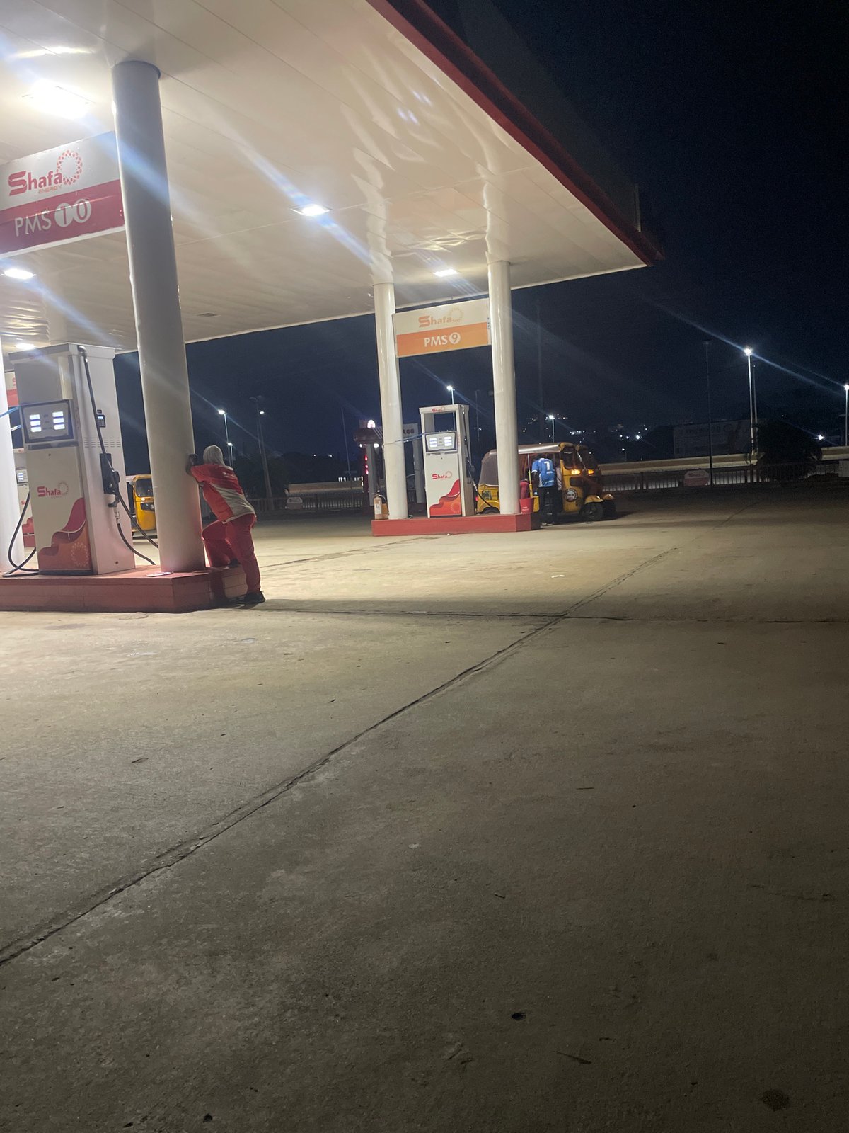 Late-night fueling at a Shafa Energy station in Abuja