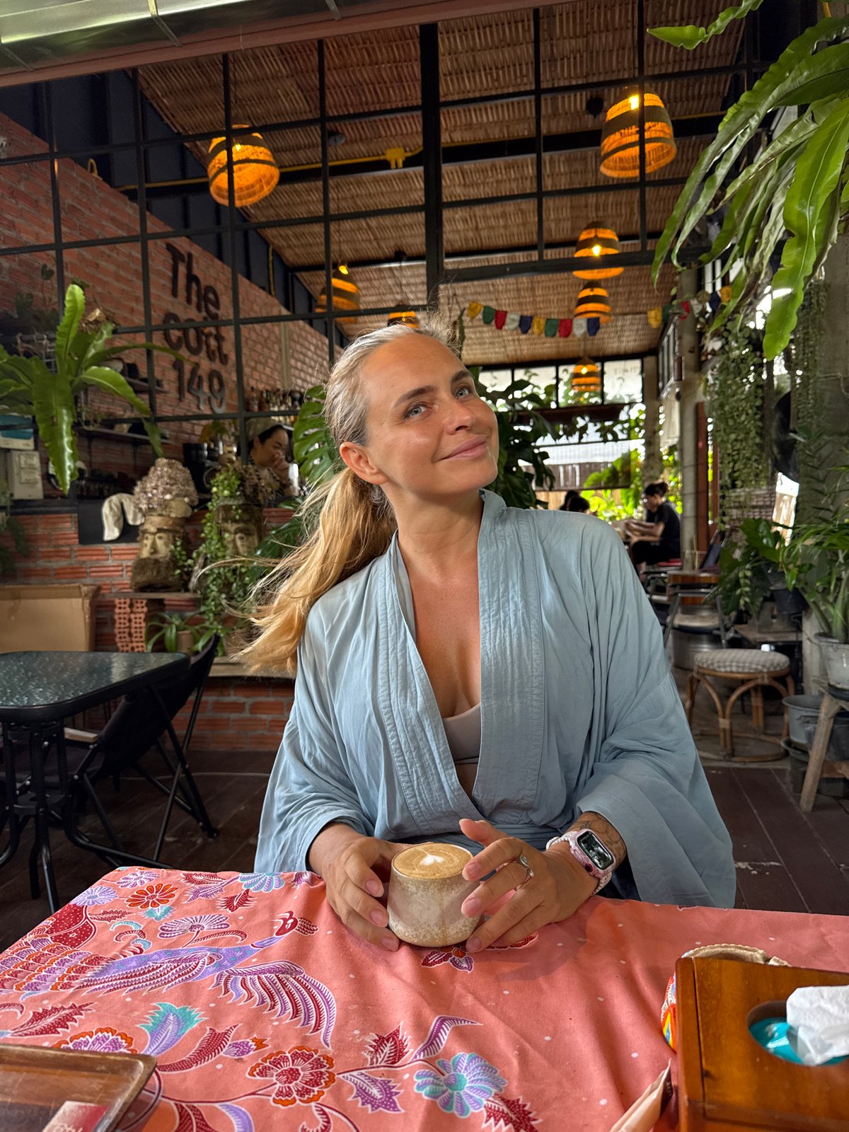 Café drinks and scooters on a slow Ko Samui morning