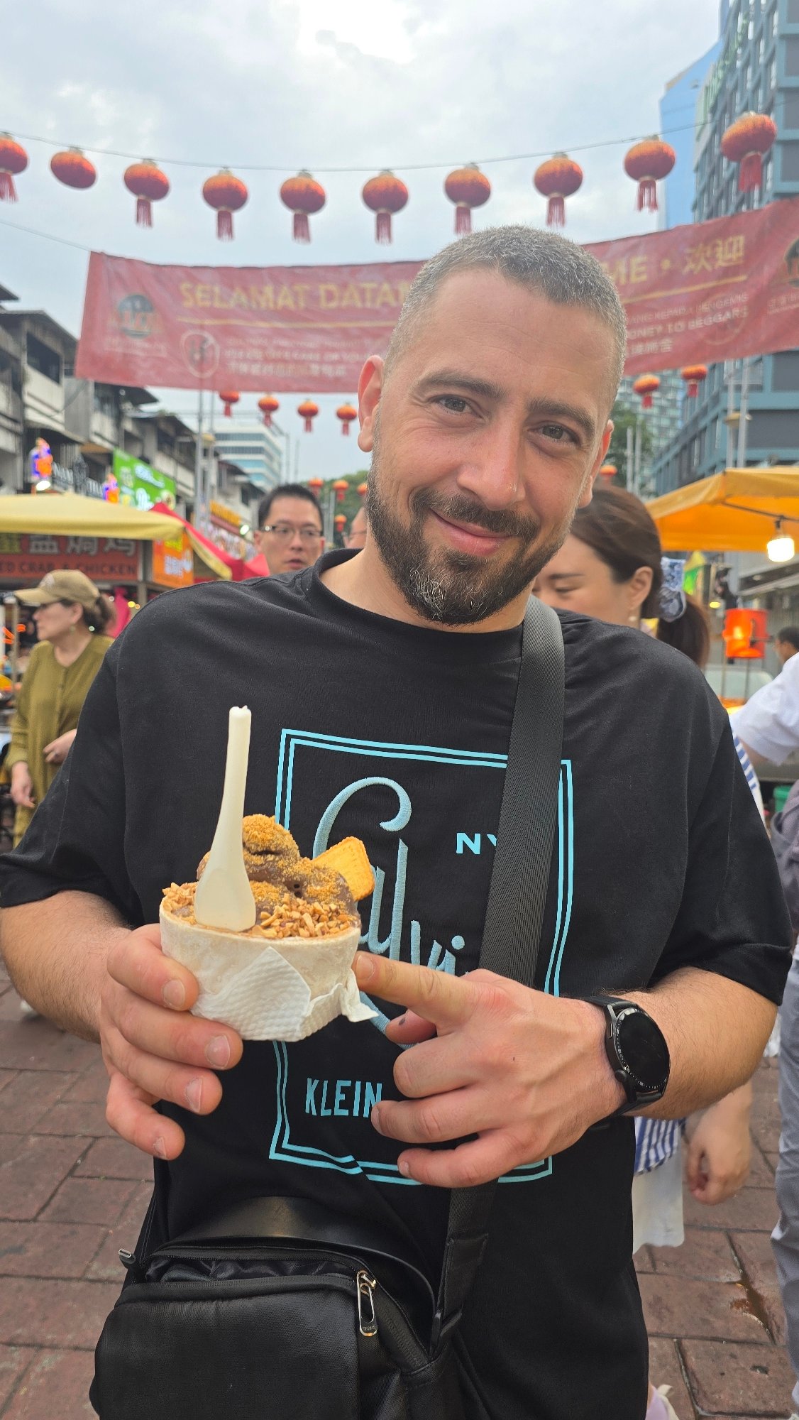 Street food scene and restaurant dining captured in Kuala Lumpur